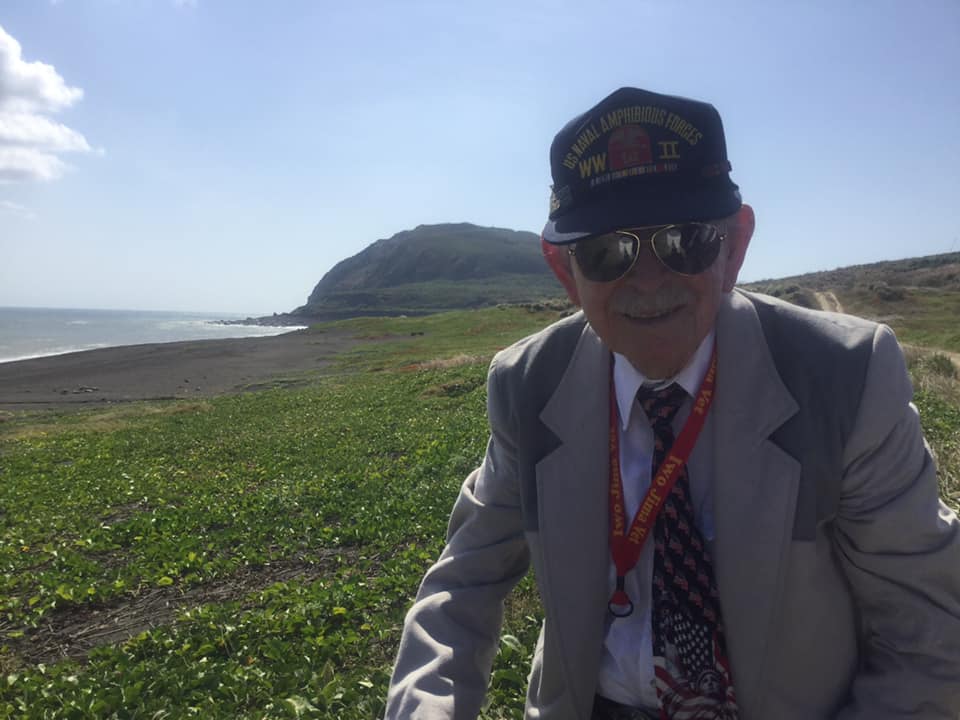 Edmond Stearman pictured on Iwo Jima when he revisited in March of 2018.